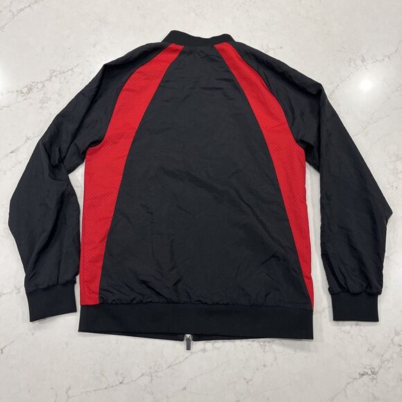 Nike Air Jordan Mens Medium 1 Wings Woven Muscle Track Jacket Black Red - Picture 2 of 16